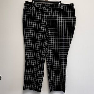 LANE BRYANT Womens 22 Short Sophie Black Blue Straight Fit Stretch Trouser Pants